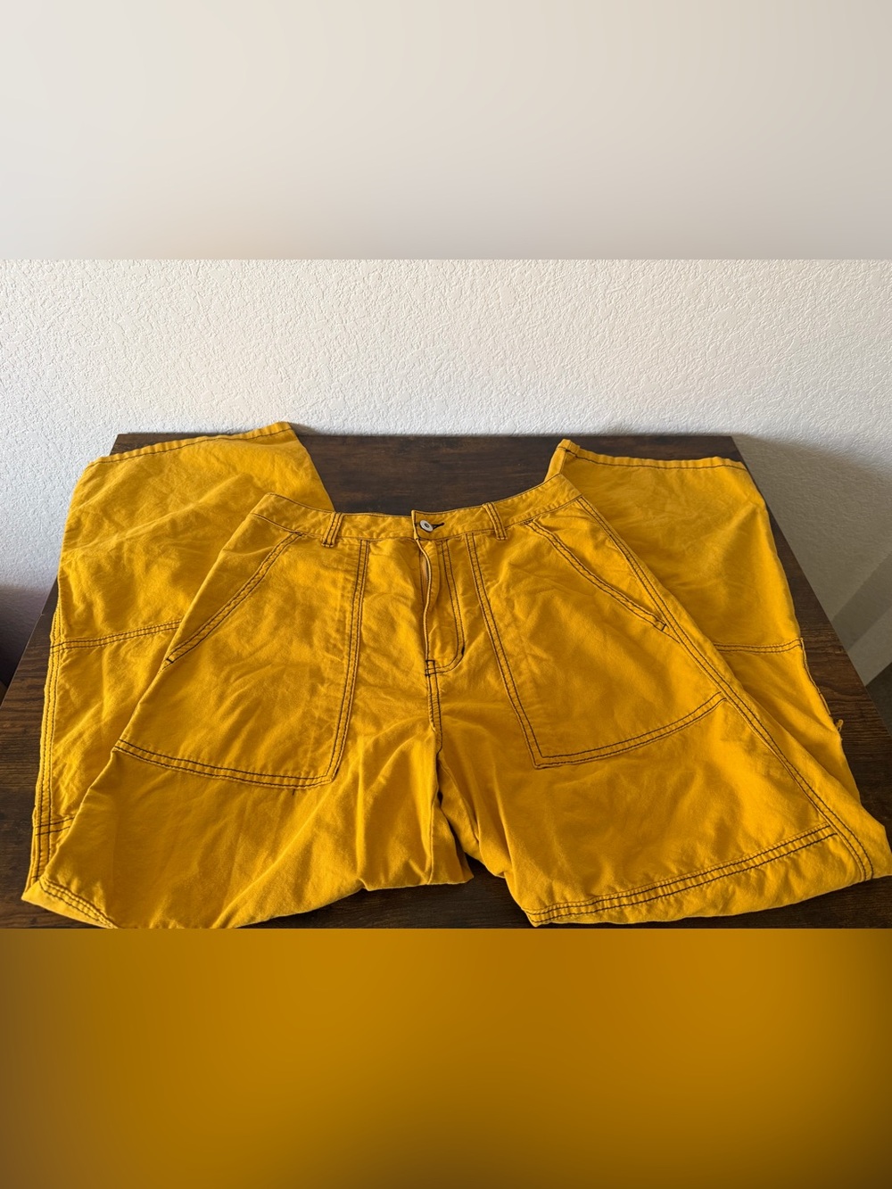 Free People Calendula Wide-Leg Pants Mustard Yellow Size 4 - Picture 5 of 10